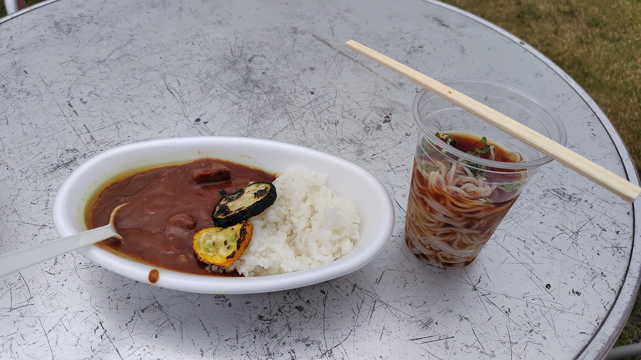 カレーと冷や麦