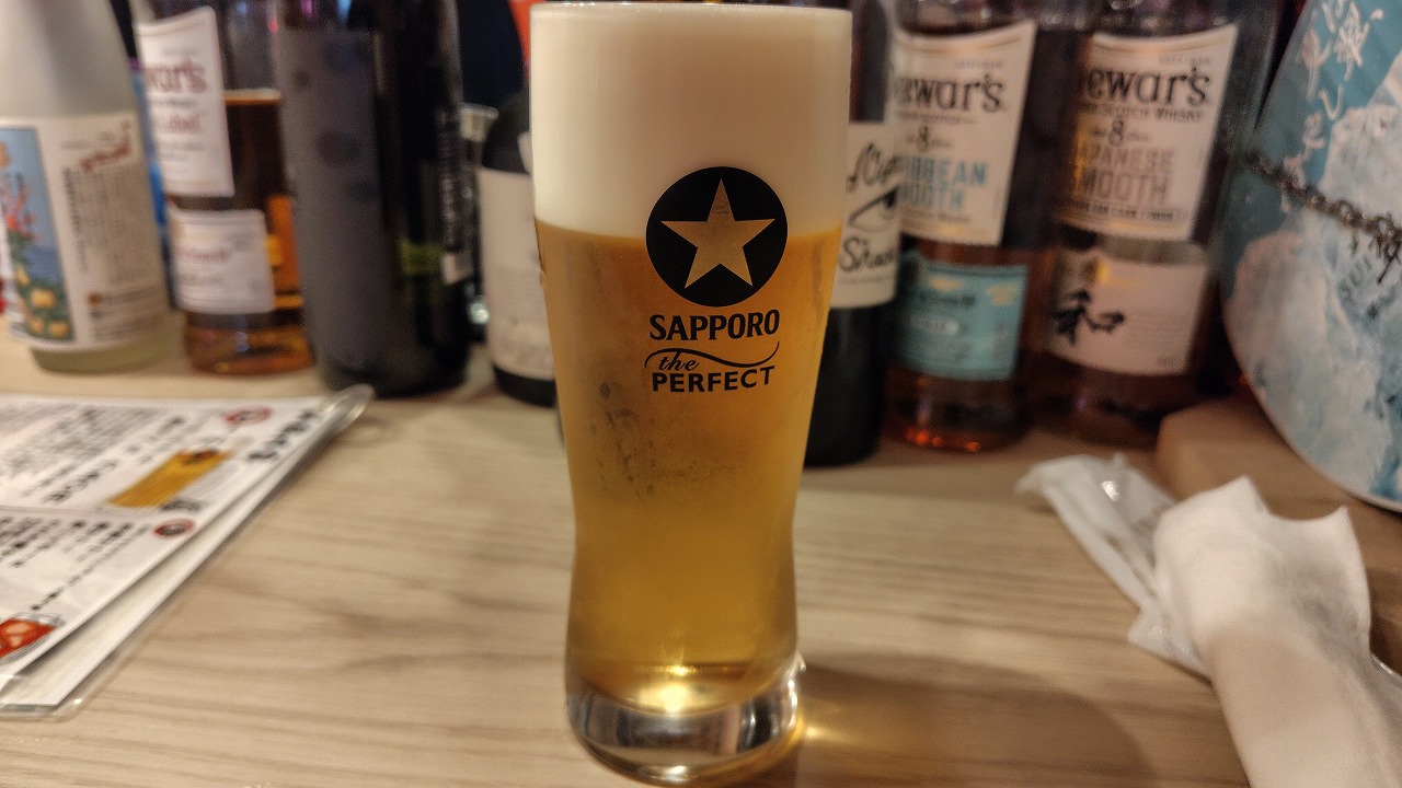飲むビールはもちろんサッポロビール